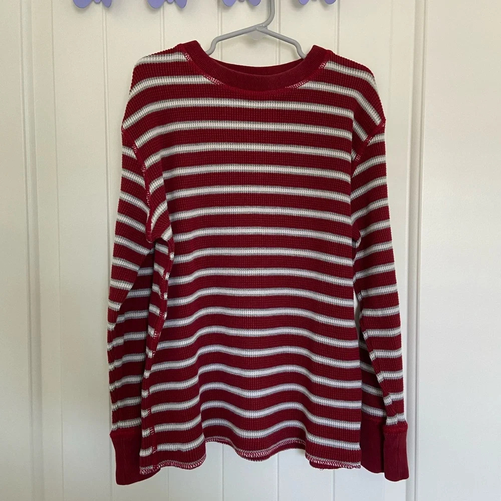 Children’s Place boy’s waffle knit striped long sleeve‎ shirt — medium